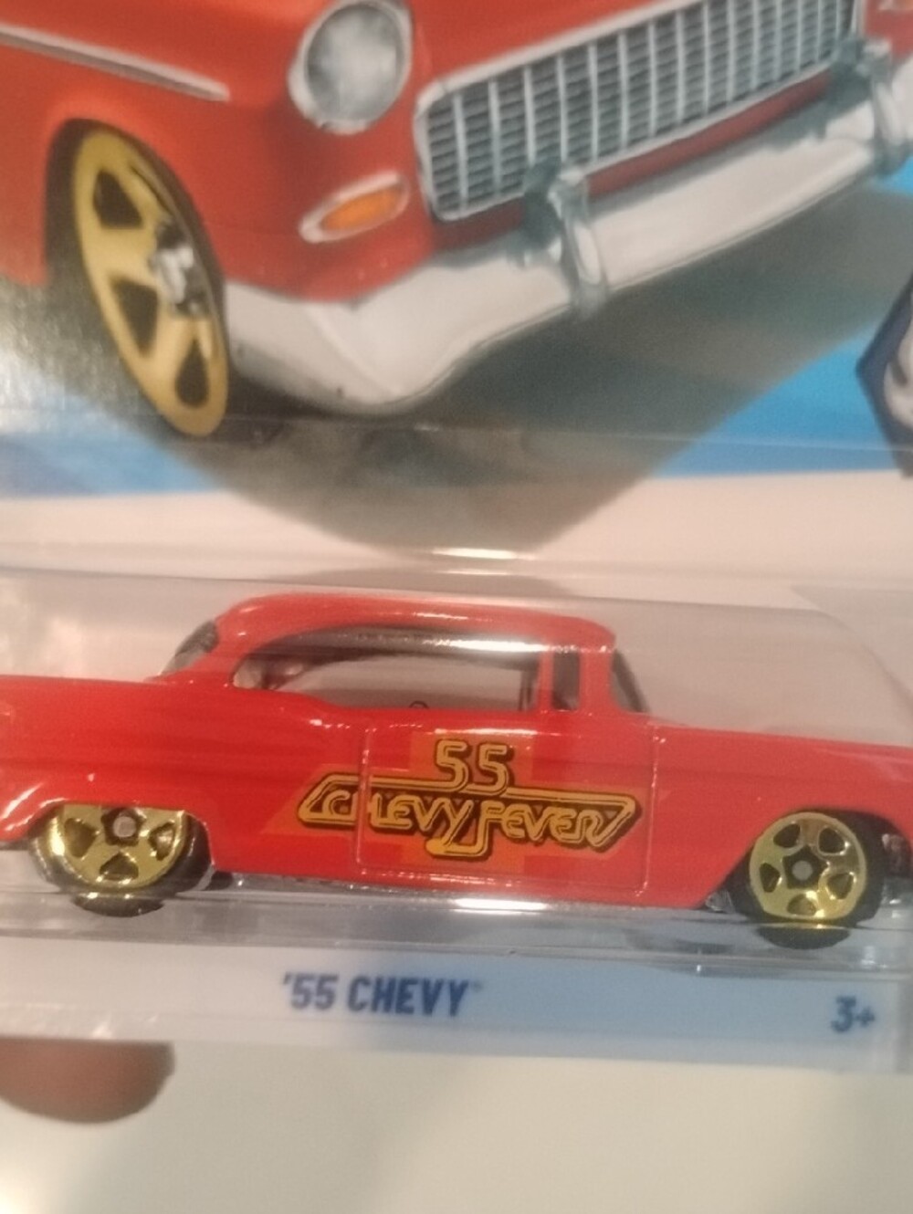 Mattel Hot Wheels '55 Chevy - Red with Gold Accents - Picture 2 of 8